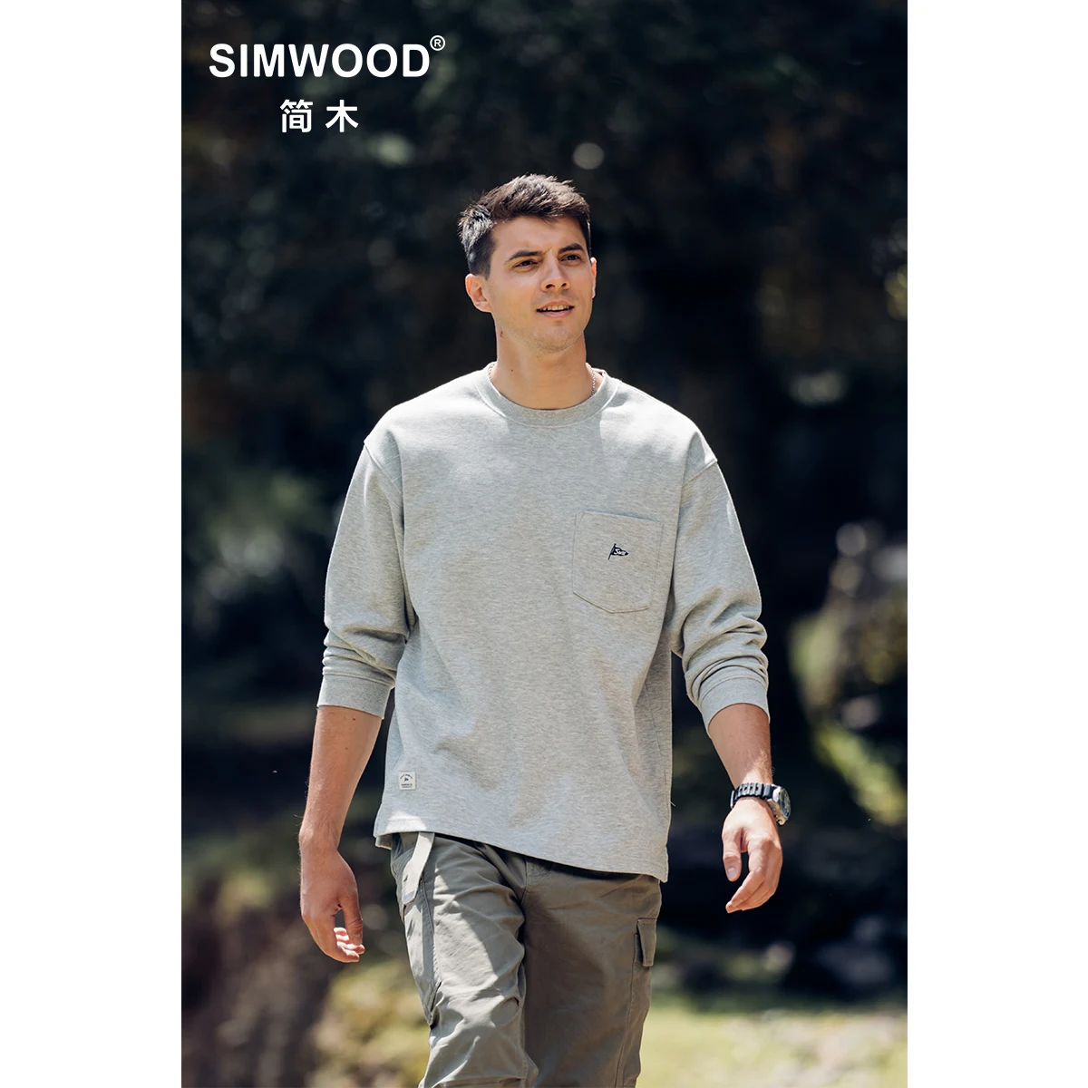 

SIMWOOD 2023 Autumn Winter New Oversize 300g Pique fabric Sweatshirts Men Comfortable O-neck Hoodies Plus Size Brand Clothing