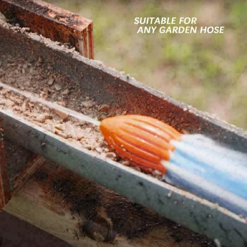 Drainage Pipe Cleaning Tool House Sewer Dredge Flusher Garden Gutter High Pressure Washer Spray Nozzle For Inaccessi