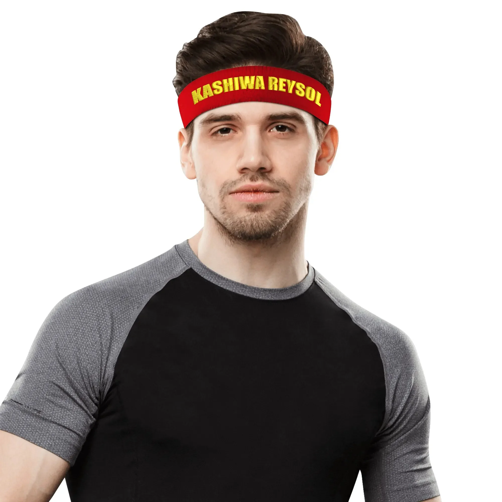 レイソル Kashiwa Reysol Football Embroidered Sports Headband Mens Womens Sweat-absorbing DIY Custom Running Sweat-proof breathable