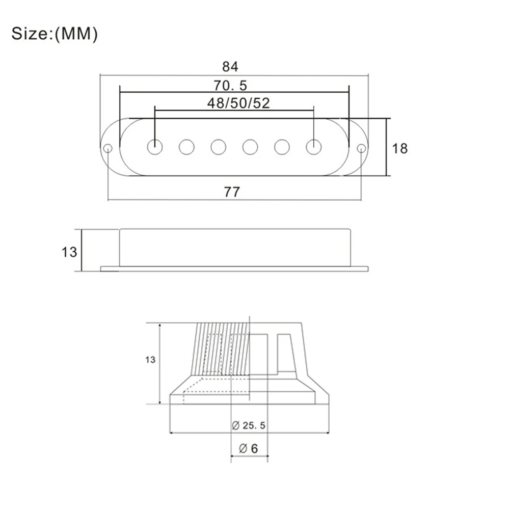 

Крышки для пикапа 48, 50, 52 мм, 1 громкость, 2 тона, SSS, для гитар в стиле Strat, аксессуары для электрогитары из искусственного пластика