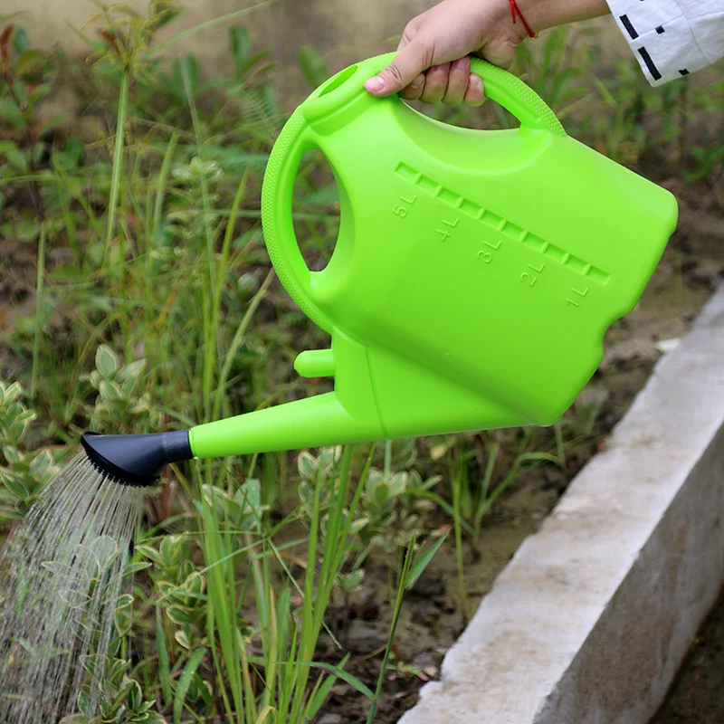 Large Capacity 5L Watering Can Long Spout Portable Manual Irrigation Small Spray Bottle Thickening Plant Watering Pot for Indoor