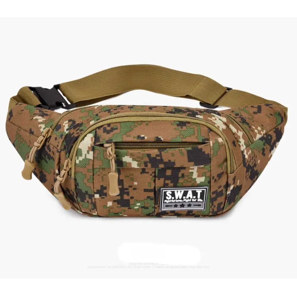 Large Capacity Outdoor Waist Bag Multi-layer Sling Bag New Nylon Waterproof Camouflage Fanny Pack