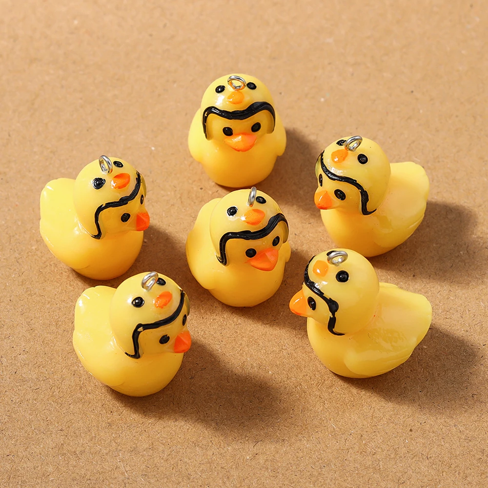Set of 5 Adorable 3D Duck Charms