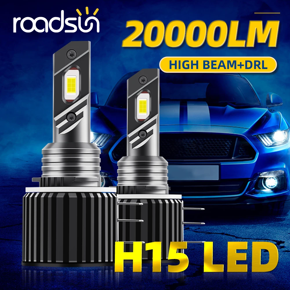 2Pcs H15 LED Bulbs 20000LM 80W White Headlight Turbo Daytime Running Lights  Car Lights For Mercedes Benz BMW Volkswagen Golf - AliExpress