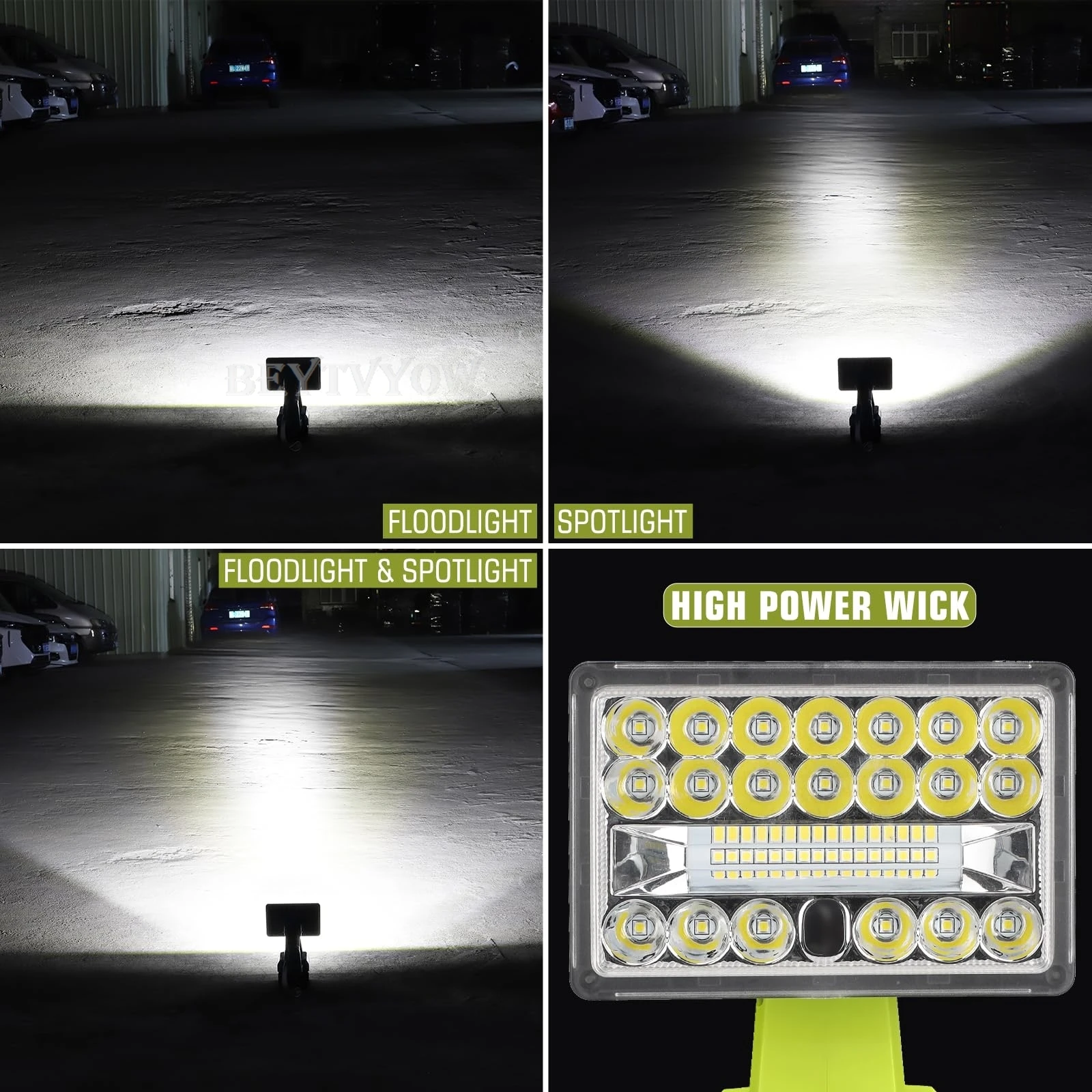 18W 2000LM Flashlight Compatible with Ryobi 18V Battery Light 18V Floodlight Spo