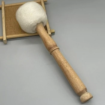Mazzuolo in legno per campana tibetana del Nepal, bastoncini per meditazione buddista, martello in feltro di lana fatto a mano per campana sonora, parti per strumenti a percussione