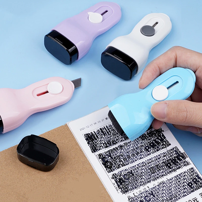 1PC Seal Roller Confidentiality Seal Express Single Personal Privacy Graffiti Cover Multi-Function Knife Unboxing Artifact Clear