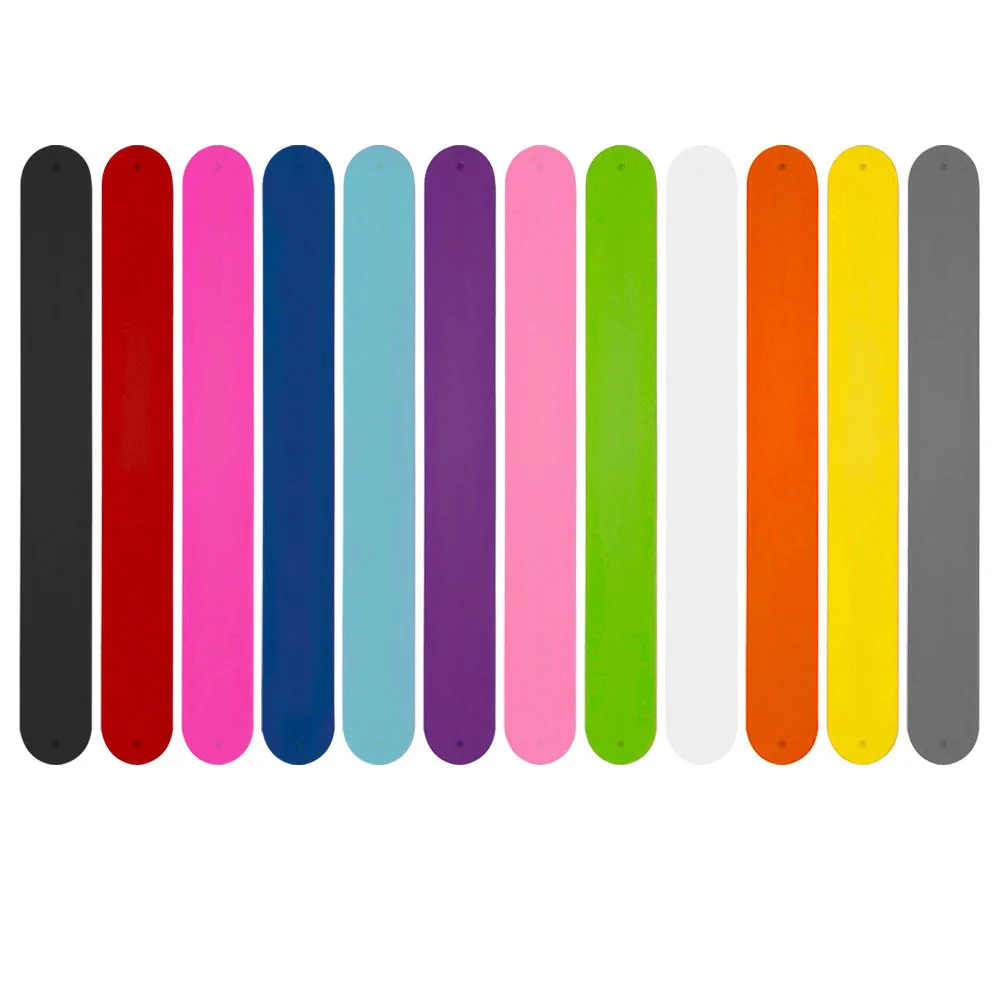 Kids Slap Bracelets Flexible Self-Rolling Wristwear Soft Clap Circle Silicone Wristbands 2Pcs
