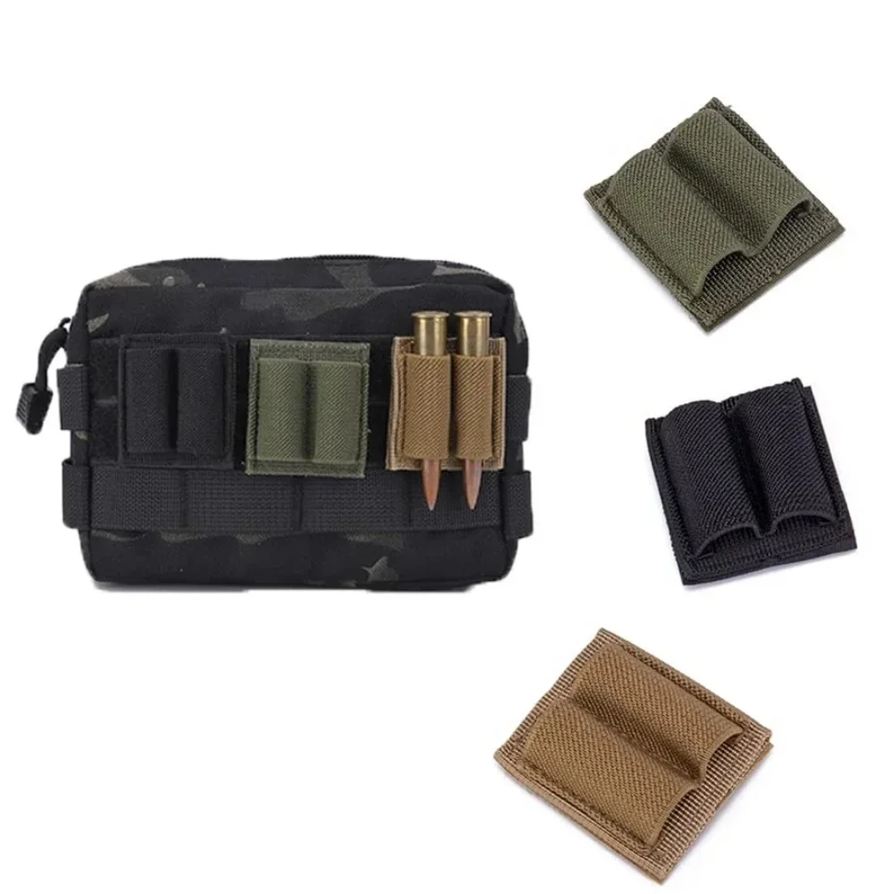 2 Round Bullet Holder for Rifle with Adhesive Backing Sticker 308 30-06 Holder for Rifles Side and Buttstock Pouch
