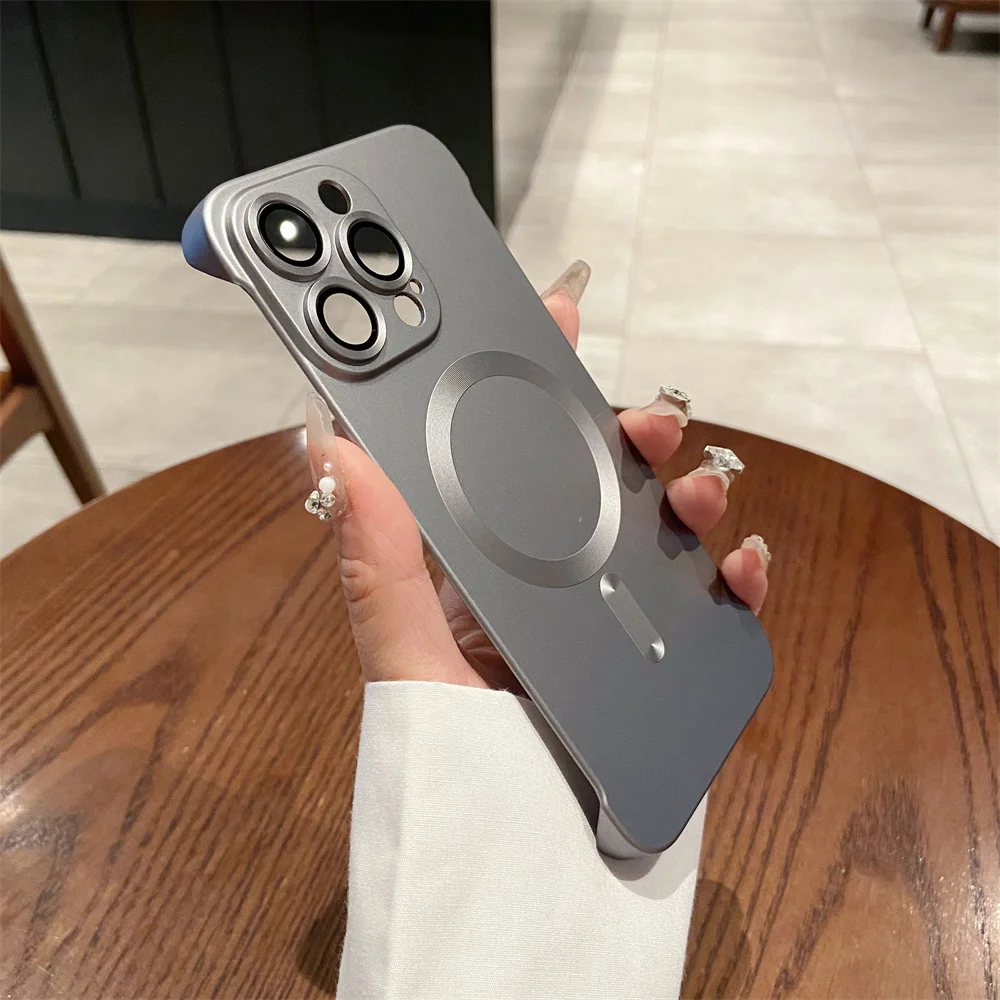 Ultra-Thin Frameless Matte Magnetic Wireless Charging Case - Luxury Design
