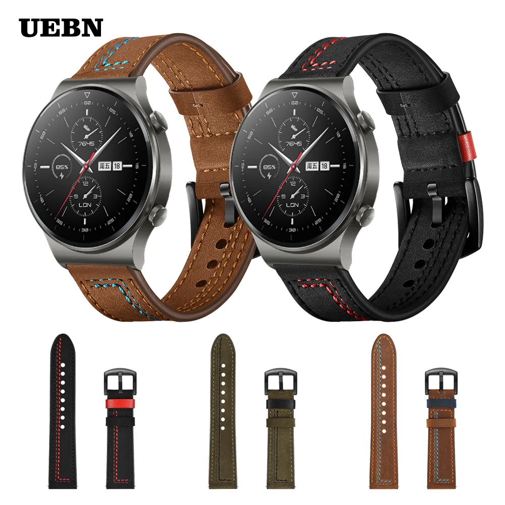 

Ремешок кожаный для Huawei Watch GT 2 Pro 42 мм 46 мм 2e & Honor ES
