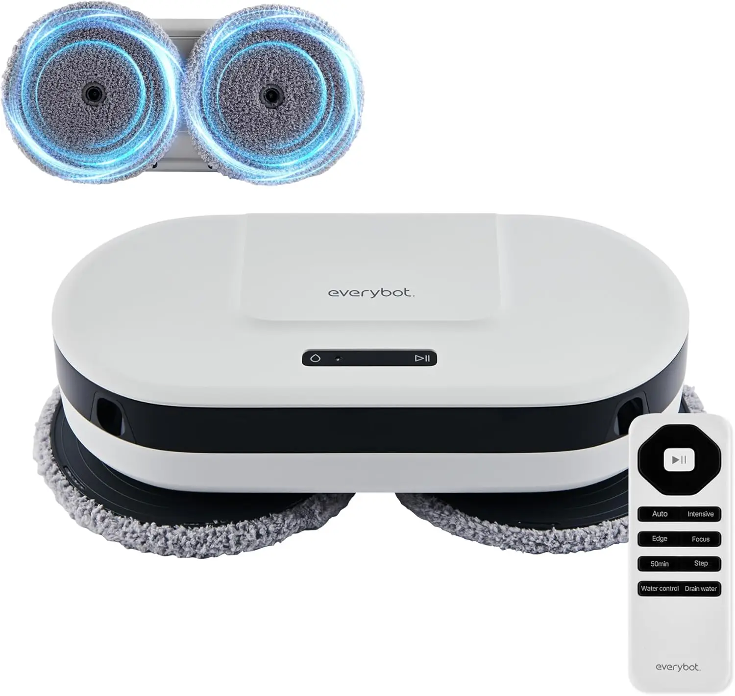 Robot Mop-Whisper Quiet Smart Mopping Robot Cleaner Only 1.5 Times Faster Dynamic Dual Spin Wet Mop for Hard