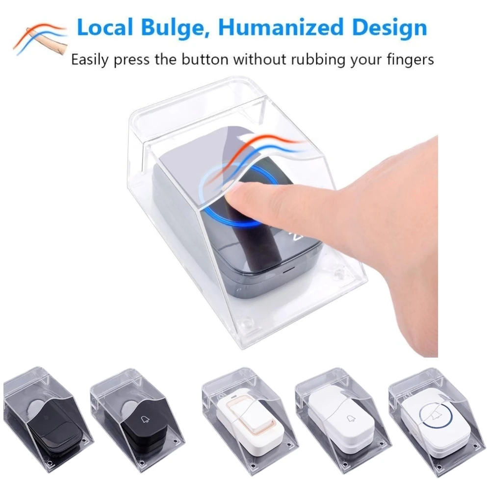Wireless Doorbell Cover Transparent Waterproof Call Protective Visor for Button