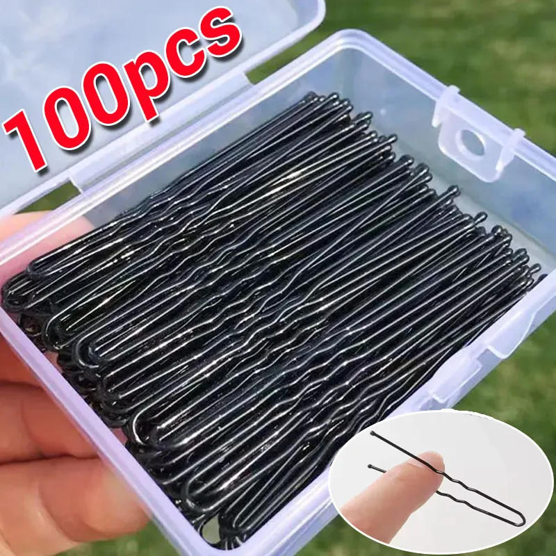 5/6/7 cm U-förmige gewellte Haarspangen Bobby Pin Haarspange Salon Grip schwarze Metallhaarnadeln DIY Brautfrisur Frauen Haarschmuck