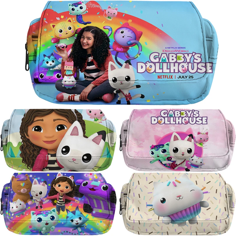 

Gabby's Dollhouse Pencil Case Cartoon Anime Pencil Box Boys Girls Kawaii Storage Kids Pen Bag Stationery Box School Supplies