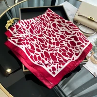 Luxury Square Silk Scarf for Women Hijab Hair Bands Neckerchief Female Satin Shawl Ribbon Headband Fashion Wraps Bandana 2024 6