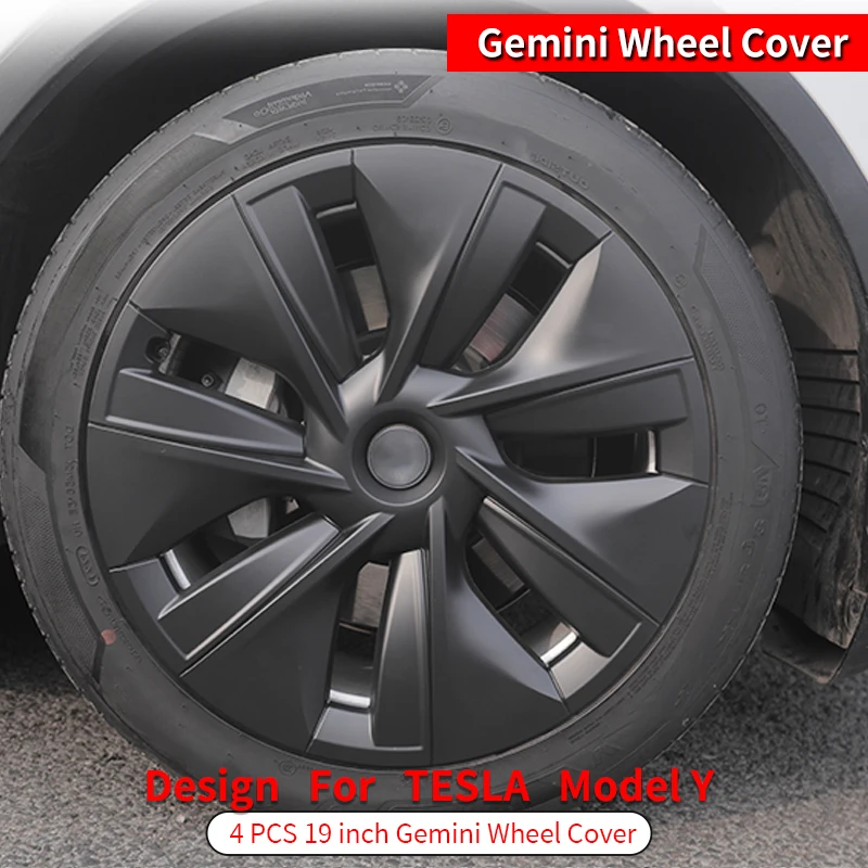 Hubcaps Design for Tesla Model Y-19Inch Gemini Wheel Cover Cap Automobile Cover Wheel Replacement Accessories