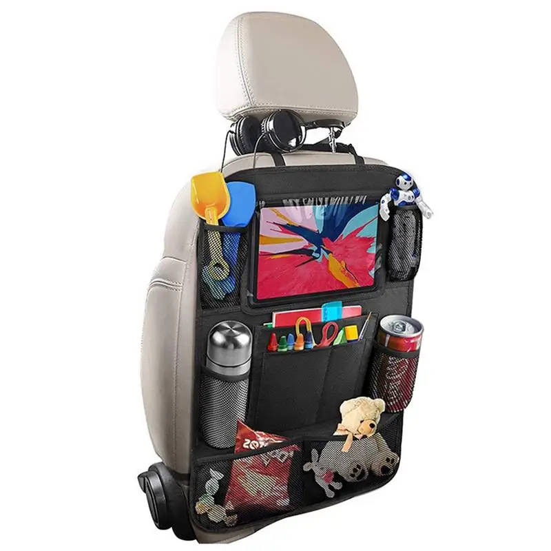 

Seat Back Protector For Car Auto Organizer With Touch Screen Table Holder Storage Bag For Kids Toddlers Car Seats Travel