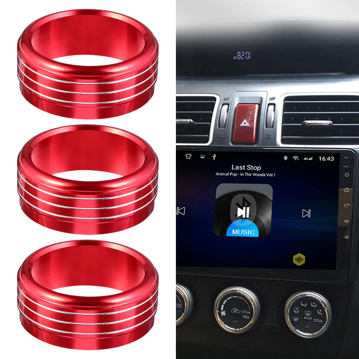 Car Air Conditioning Adjustment Button Decorative Ring Cover For 2016 2018 2020 Accessories