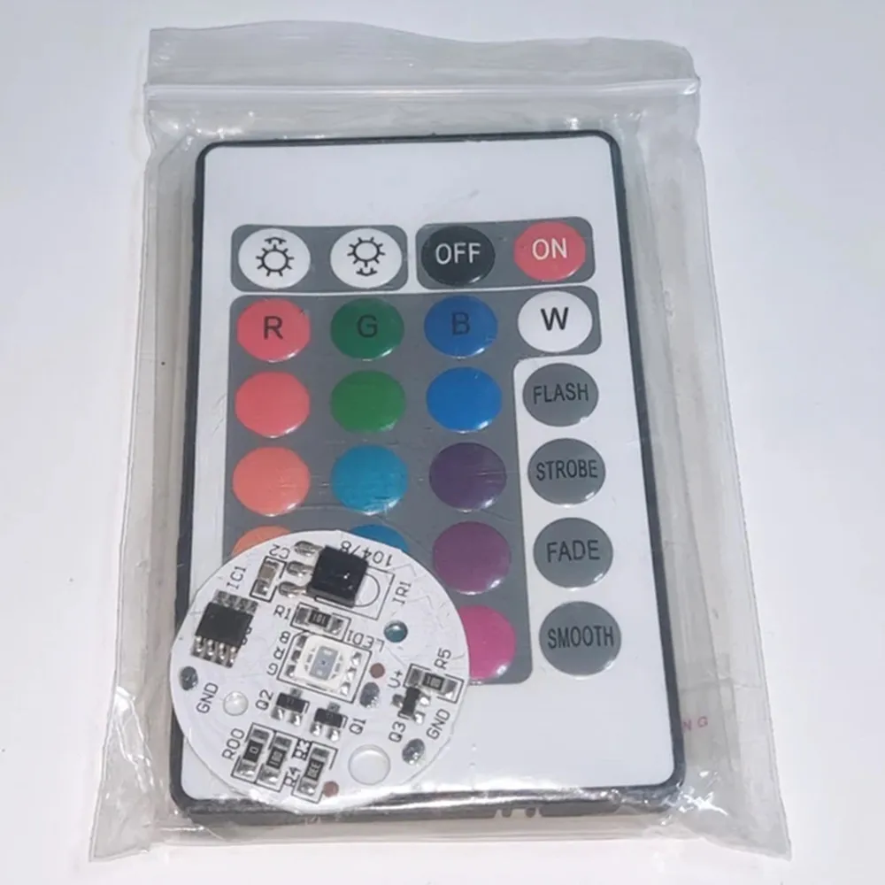 LED lights 5V low voltage LED lights plate color RGB lamp board 3W colorful gradient source IR 24-Key wireless remote switch On/Off control