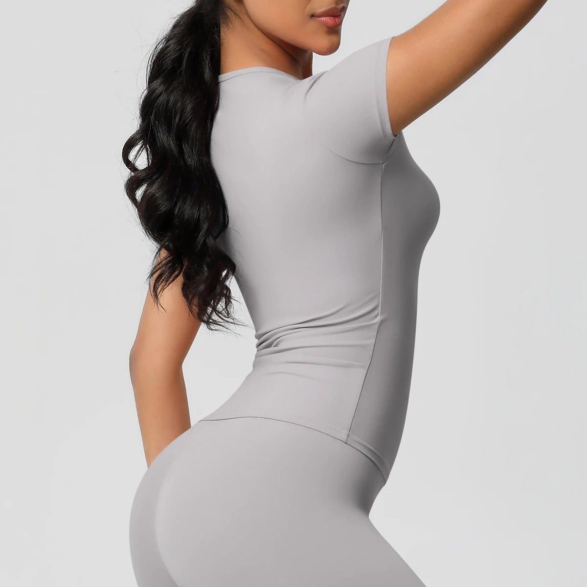 High Elastic Dry Fit Sports Top - Womens Breathable Gym T-Shirt