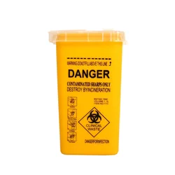 Professional Salon & Barbershop Blade Disposal Container - Secure Razor and Needle Waste Collector (Yellow)