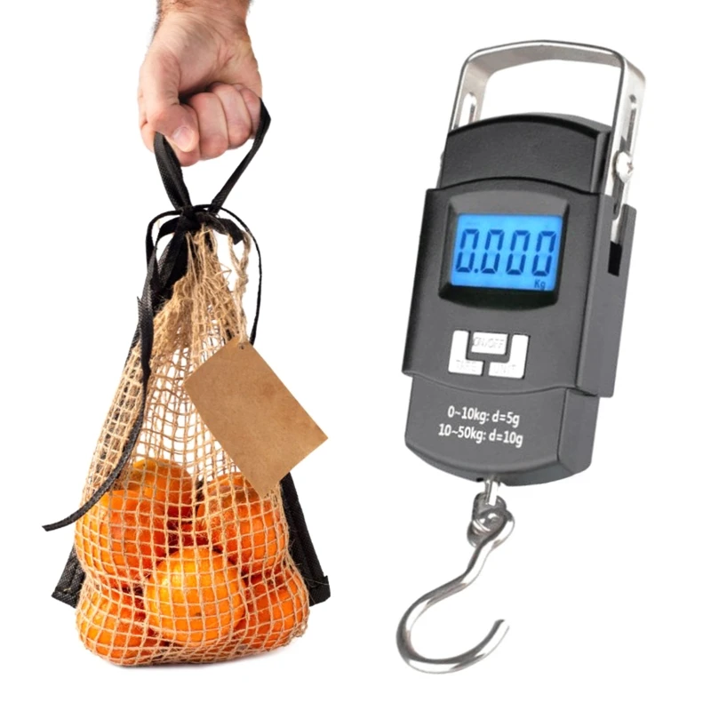 50kg/10g Mini Scale Electronic For Fishing Luggage Travel Weighting Portable Digital Kitchen Scales with Backlit LCD