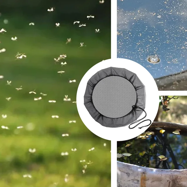 95 Cm-Es Kerti Esőhordó Háló Képernyő Poliészter Esővíz Háló, Állítható Húzózsinór Esés Elleni Levelek Kültéri Kerthez - Image 2