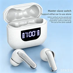 Advanced Wireless Earbuds with LED Power Display and HiFi Stereo Sound (WHITE)