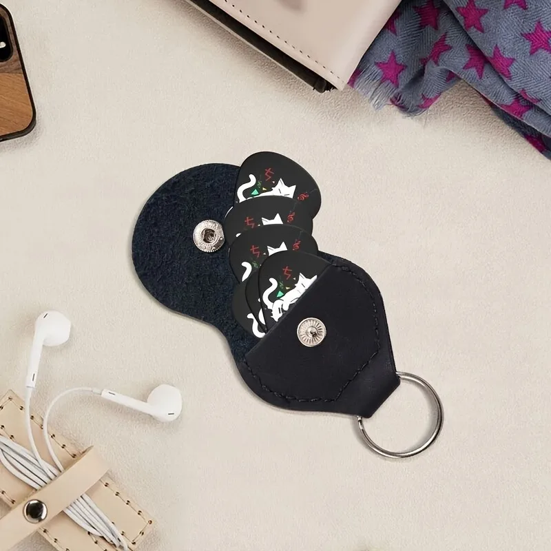 Original Sound Guitar Picks Double-Sided Printed Ukulele Guitar Finger Shrapnel Keychain Holster Gift Music Lovers 6 Pcs guitar picks