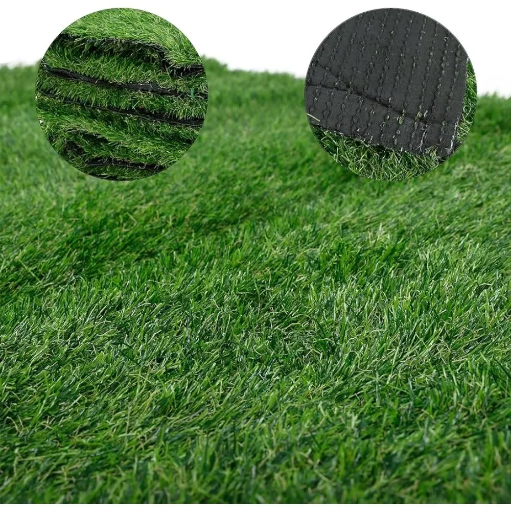 Artificial Lawn Landscape with Artificial Realistic Grass and Thick Fake Grass Mat Backyard, Artificials Turf Fake Mat