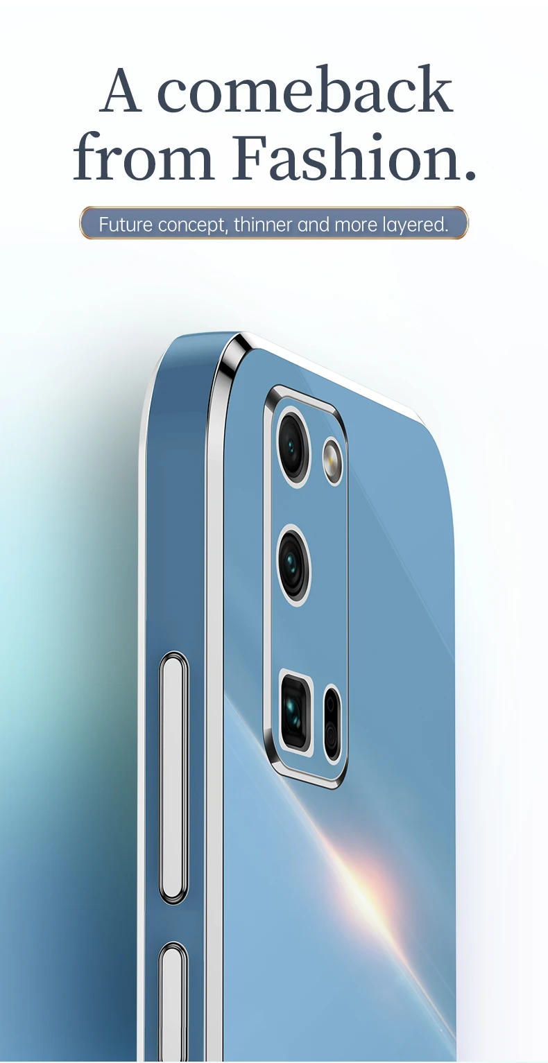 Bling Morbido Antiurto Copertura Quadrata di Lusso Cassa Del Telefono di Placcatura Laser 3D per Huawei Honor 50 Lite 20 20 S 30 Pro 30i 30 S Rus_voghion.com