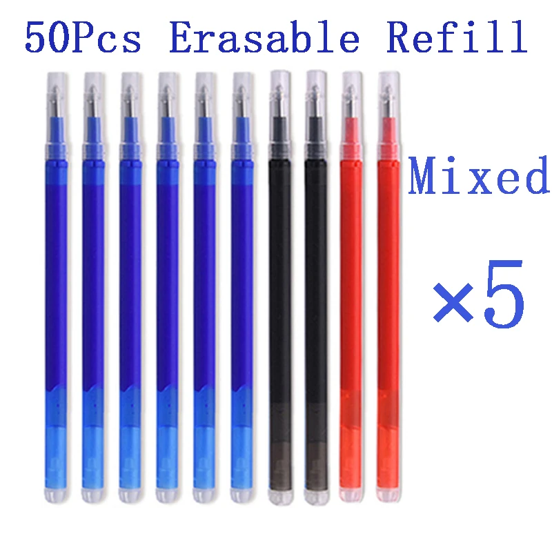 Erasable Pen Refills 50 Pcs/Set 0.7mm Magic Erasable Pen Refill for Pilot Frixion Pen Blue/Black/Red Ink Office Writing Accessories School Stationery