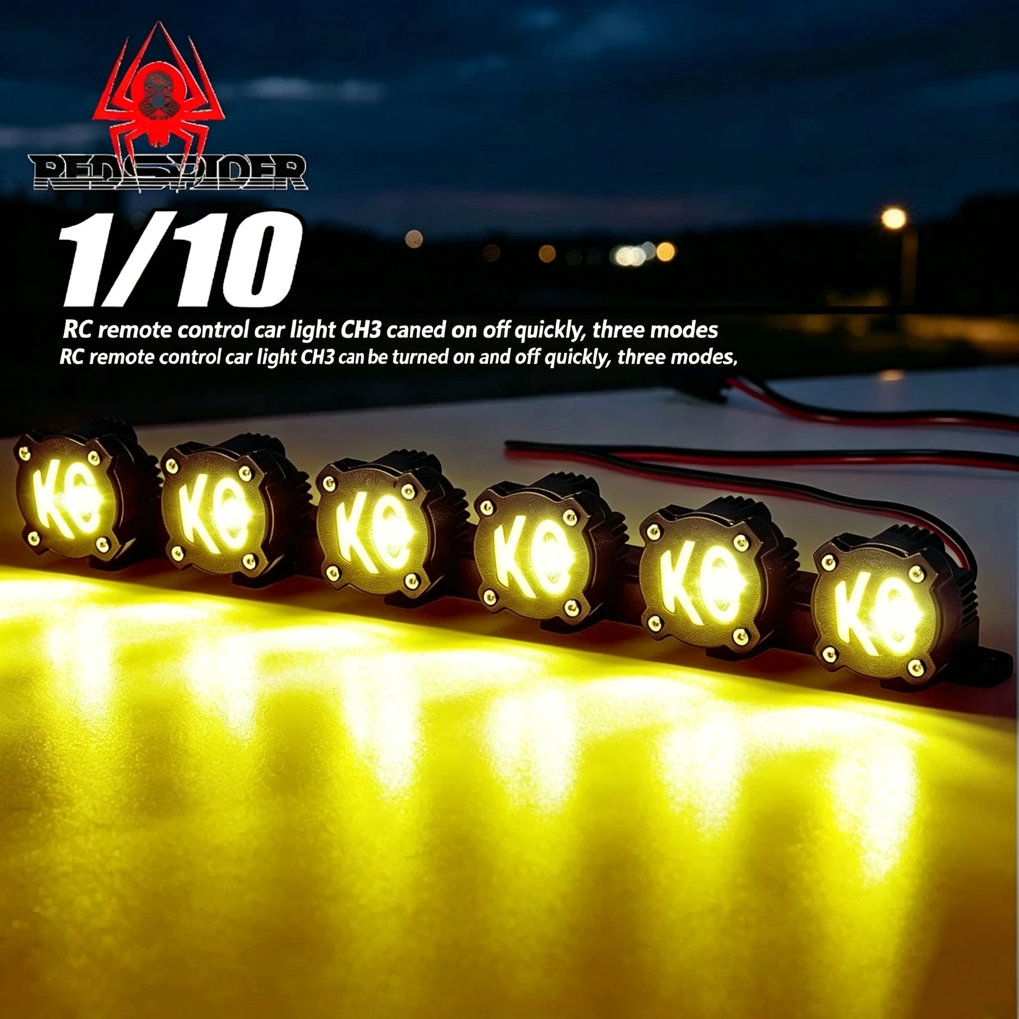 Feux de toit LED simulation pour RC Crawler 1/10 Trx4 Scx10