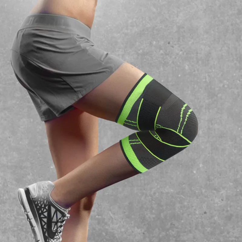 One Piece Sports Compression Kneepad Pressurized Elastic Knee Pads Support Fitness Gear Running Basketball Protector