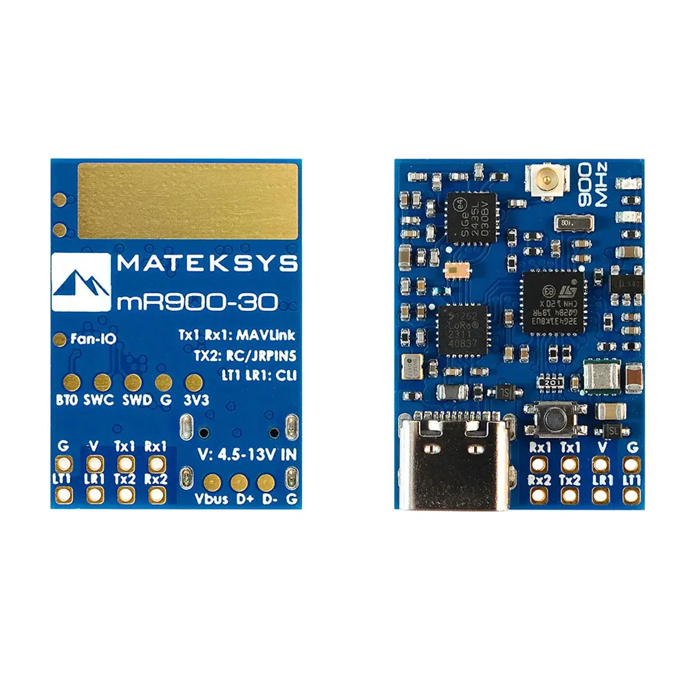 Kit module télémétrie LoRa MR900-30 900MHz pour drone RC, inclut antenne et câbles de liaison