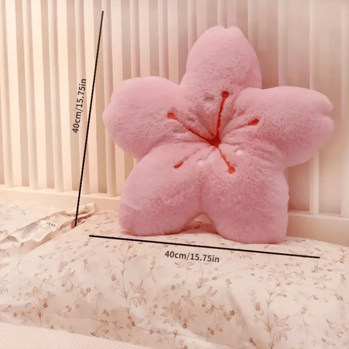 Pink Fluffy Cherry Blossom Floor Cushion, Soft Plush Seat Pad for Indoor Use Home Back Cushion Seat Cushion