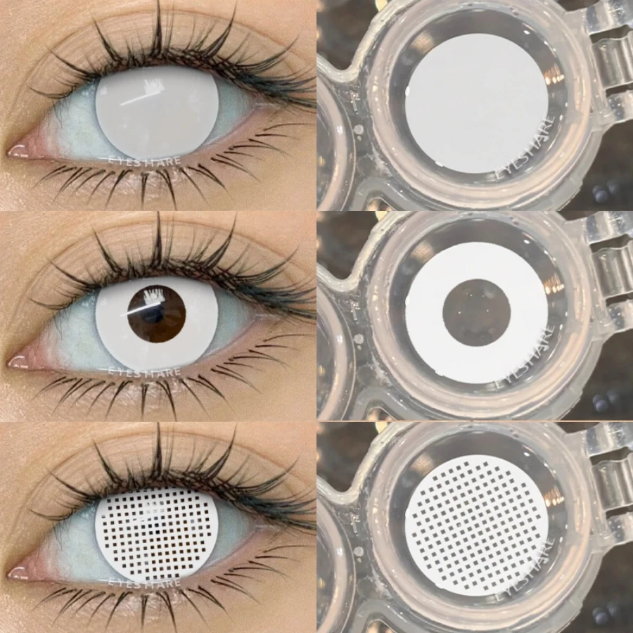 EYESHARE Cosplay White Contact Lenses - Colored Anime Eye Makeup for Halloween Accessories