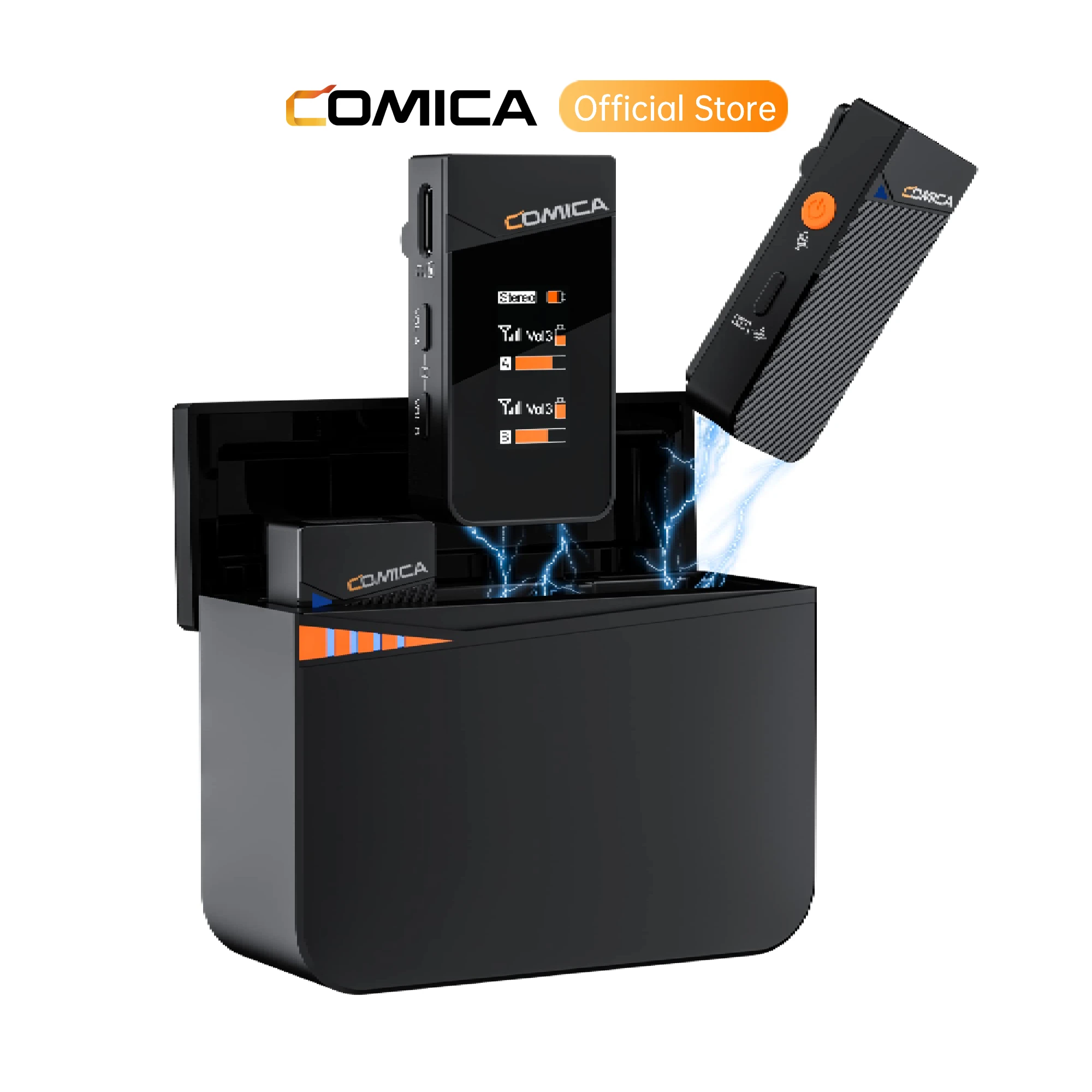 Comica Vimo C 2.4G Mini Wireless Lapel Microphone with Charging Case for Smartphone Camera Podcast Interview YouTube Facebook wireless lavalier microphone