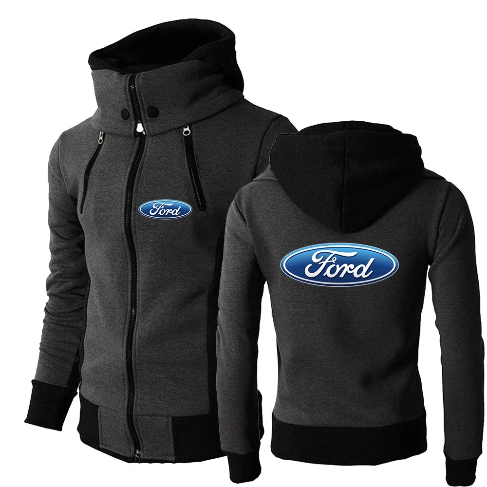 

Ford Printing Fashion 2024 New Men's Jacket Zipper Solid Warm Cotton Slim Fit Tracksuit Leisure Comfortable Wild Hoodies Coat