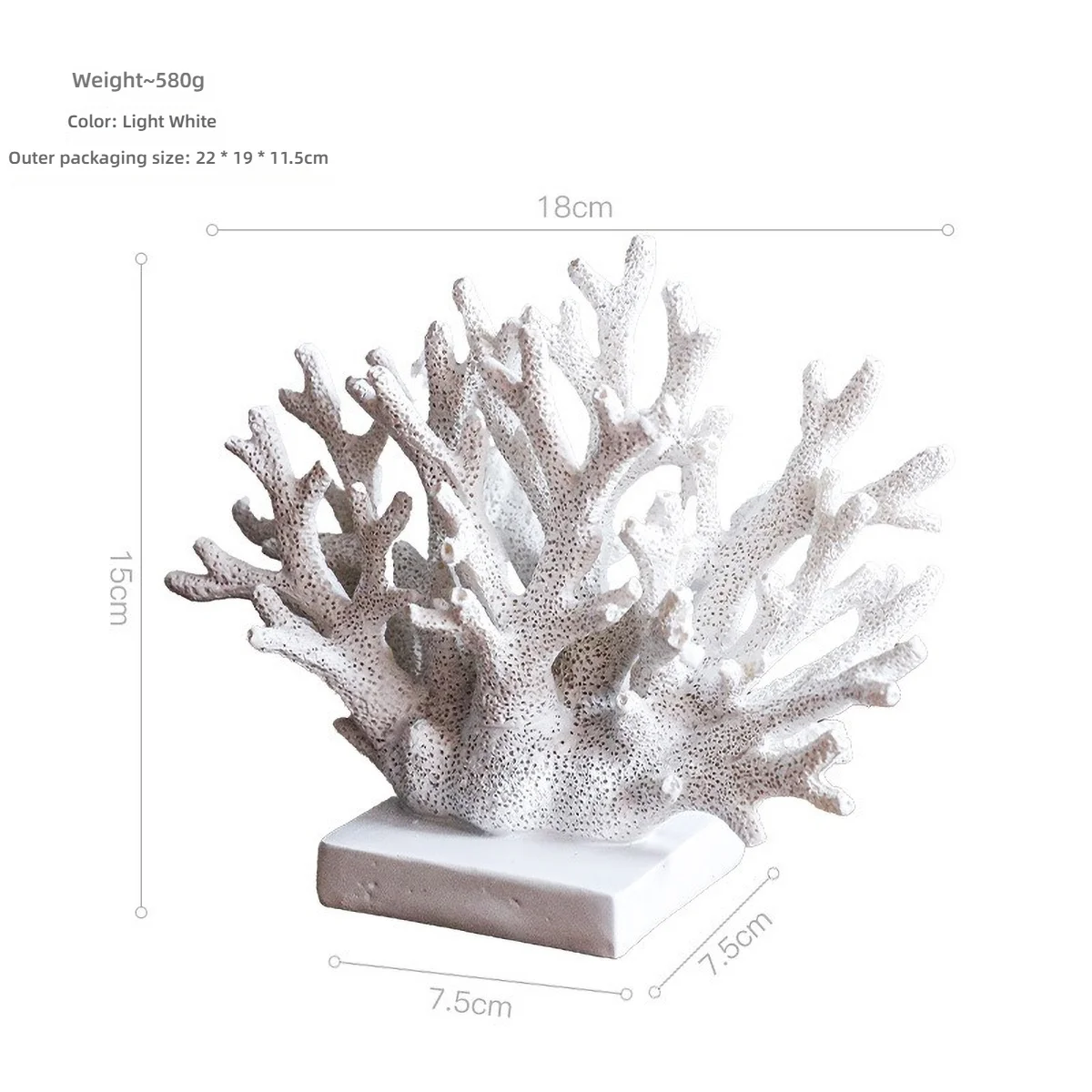 Nautical Decor Accent: Artificial Coral Resin Sculpture