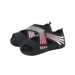 Enhanced Non-Slip Ballet Fitness Shoes with Soft Anti-Slip Sole - M (RED)