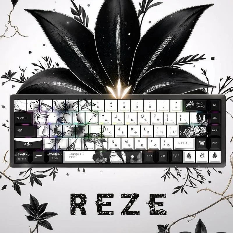 Reze 캐릭터 키캡 체인소 맨 애니메이션 테마 기계식 키보드 PBT 맞춤형 귀여운 키캡 PC 게임 키보드 액세서리 선물