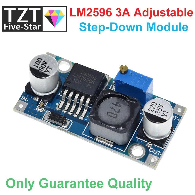 TZT LM2596 DC-DC Step-down Power Supply Module 3A Adjustable Step-down Module LM2596S Voltage Regulator 24V 12V 5V 3V