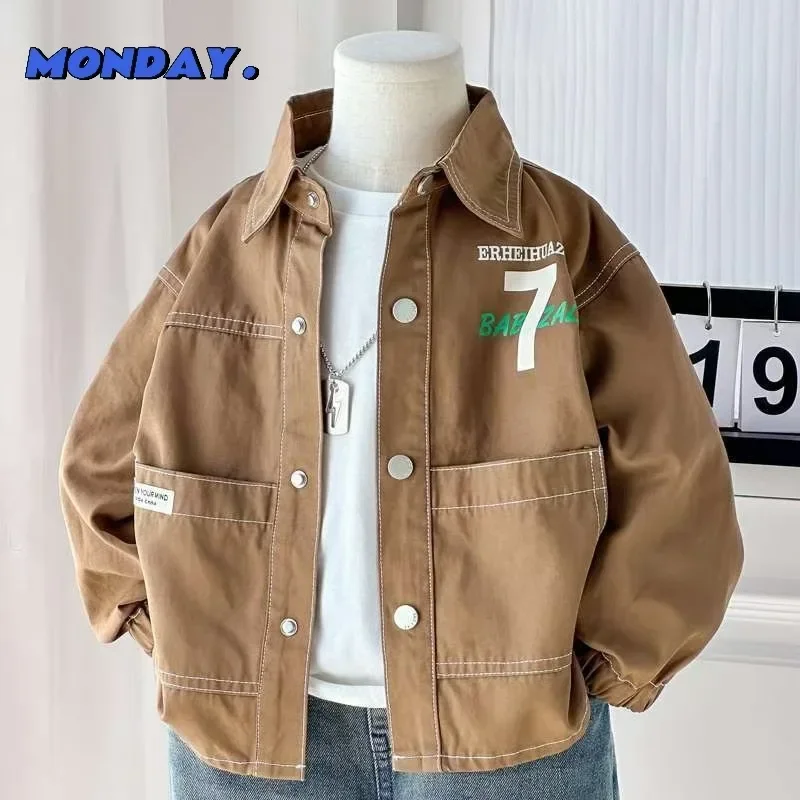 Stylish Long Sleeve Children's Open Cardigan Spring Autumn Hot Sale Of The Season Handsome Baby Boy Shirt Jacket Cute Toddler Ki