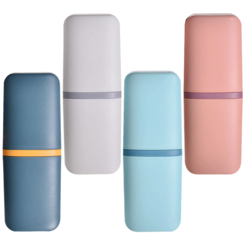 

4 Pcs Travel Toothbrush Case Container Hotel Accessory Holders Storage for Cup Portable