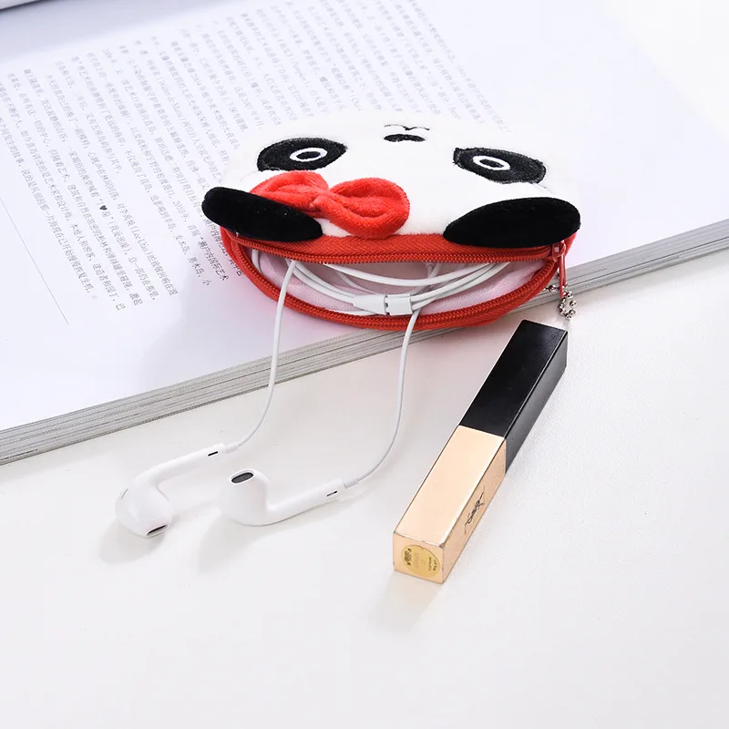 1 Pcs cute plush purse for coins pencil toys bag cartoon women coin purse mini fruit bag for USB key wallet plush coin purse