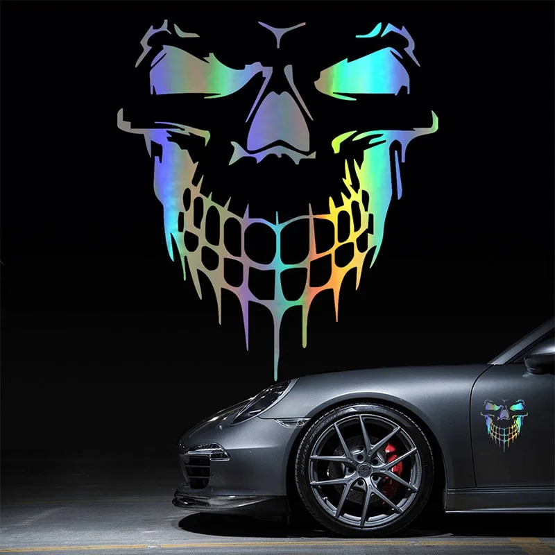 Car Skull 3D Vinyl Reflective Film Stickers Decals Styling Accessories