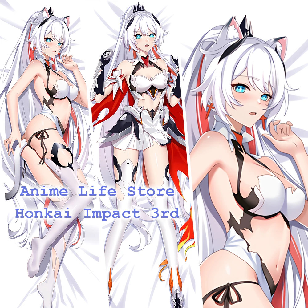 

Kiana Kaslana Dakimakura Anime Honkai Impact 3rd Game Character Cosplay Pillowcases Peachskin 2WAY Life-size Pillow Case Cover