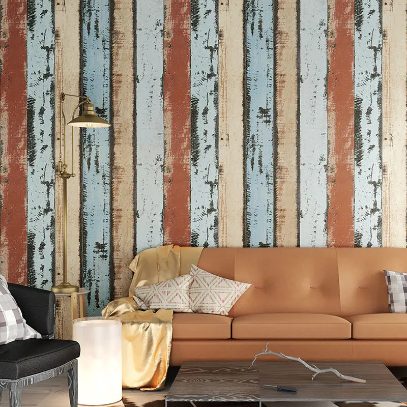 

wood panel stripes vintage wallpaper roll effect feature bedroom wallpaper for wall 3d wall papers home decor flooring